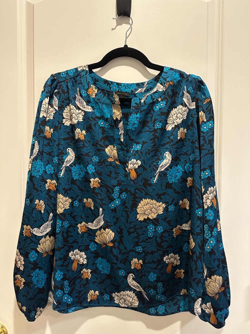 Ann Taylor Blue Floral Print Blouse